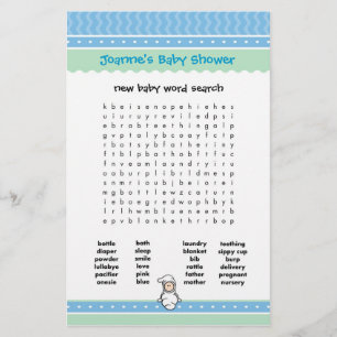 Baby Showspiel - Word Search