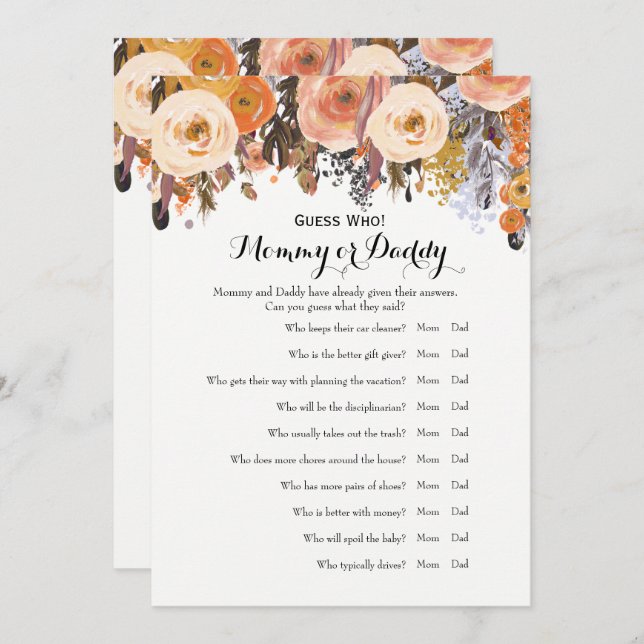 Baby Showspiele - Wünsche für Baby und Ratgeber We Einladung (Vorne/Hinten)