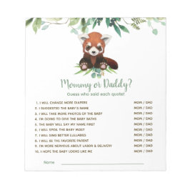 Baby Showspielerin Guess Who Red Panda Bear Notizblock