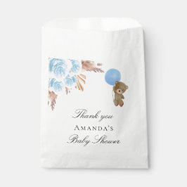 Baby Showteddy Bär Blue Pampas Gras Junge Geschenktütchen