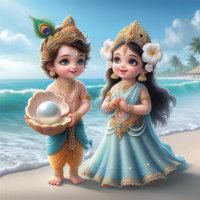 Baby Shree Krishna & Radha mit Diamond Divine