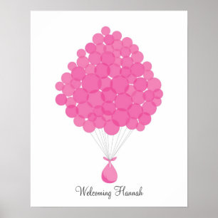 Baby Signature Balloons - Rosa Poster