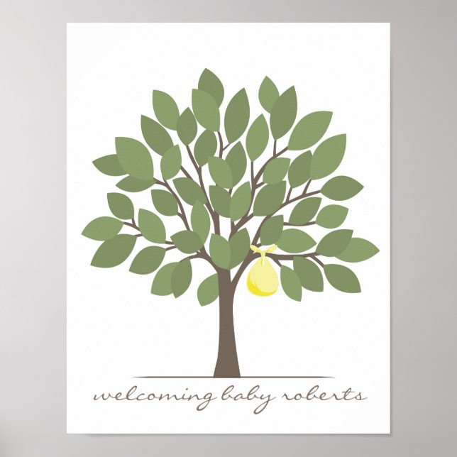 Baby Signature Tree - Gelb Poster (Vorne)