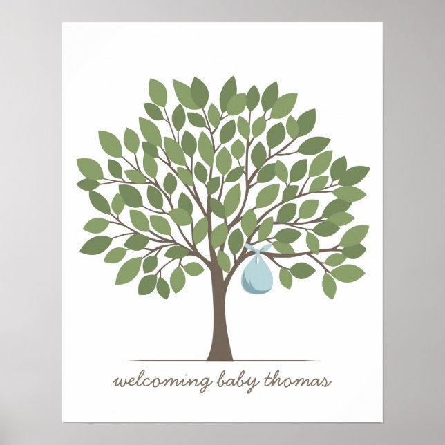 Baby Signature Tree - Large - Blue Poster (Vorne)