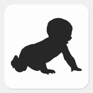 Baby-Silhouette Quadratischer Aufkleber