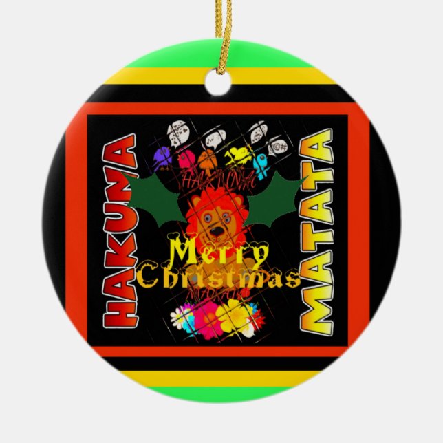 Baby Simba Merry Christmas Collection Keramik Ornament (Vorne)