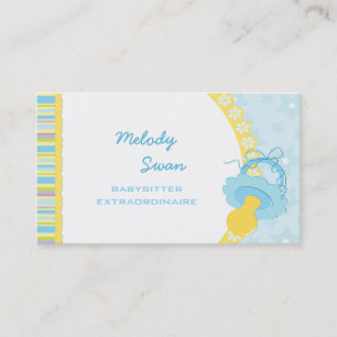 Baby Sitter Business Card Blue Schnuller Visitenkarte