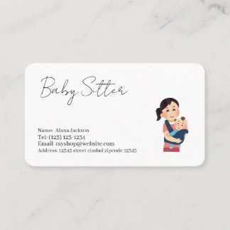 baby sitter services business card visitenkarte