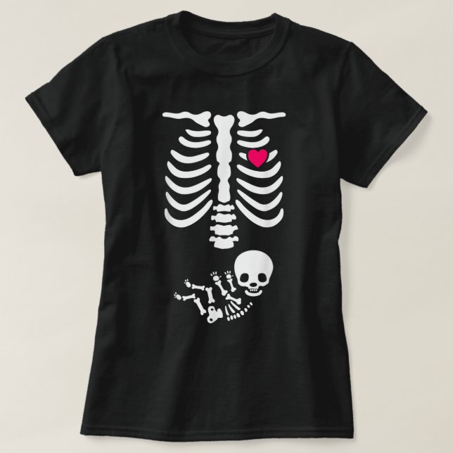 Baby Skeleton Schwangerschaft Ankündigung Röntgen  T-Shirt (Design vorne)