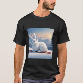 Baby Ski Hase Schnee Winter Urlaub Ski Kaninchen A T-Shirt
