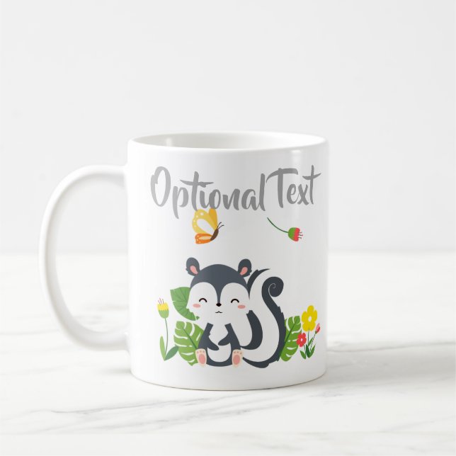 Baby Skunk, Butterfly & Blume Kaffeetasse (Links)