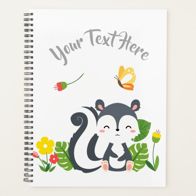 Baby Skunk, Butterfly & Blume Planer (Vorderseite)