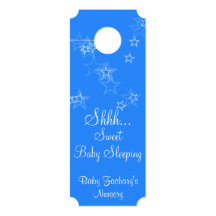 Baby Sleeping Kinderzimmer Stars Blue Door Hangers