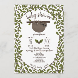 Baby Sloth Baby Shower Greenery Einladung