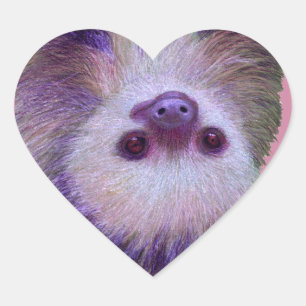 Baby Sloth Herz-Aufkleber