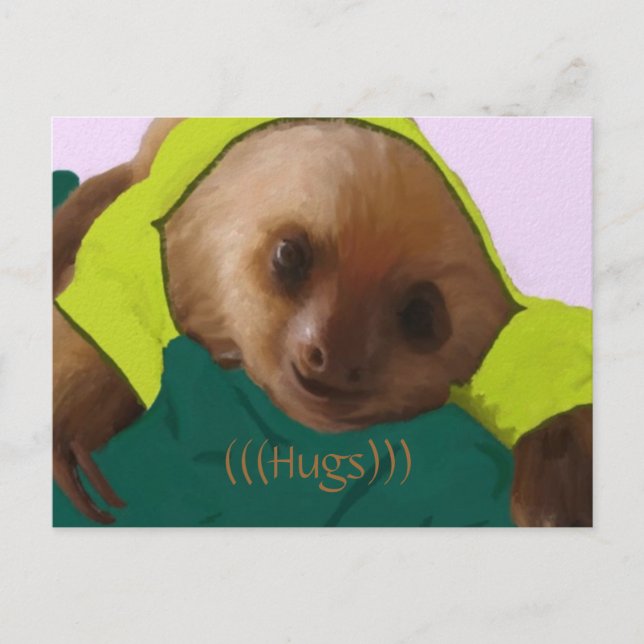 Baby Sloth in Pajamas Postkarte (Vorderseite)