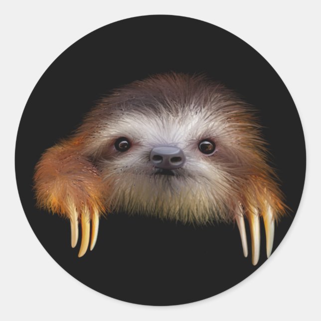 Baby Sloth Runder Aufkleber (Vorderseite)