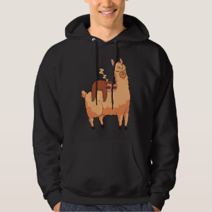 Baby Sloth Schlafen auf Mama Llama Hoodie