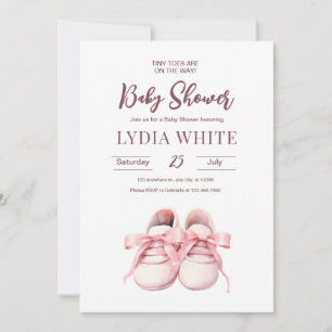 Baby Sneakers Babydusche Einladung, Baby girl Einladung