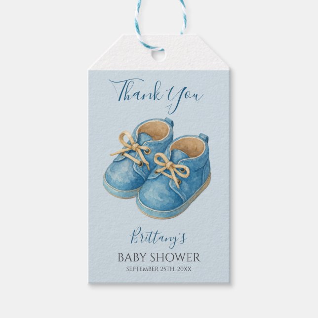 Baby Sneakers Sports Baby Shower  Geschenkanhänger (Vorderseite)