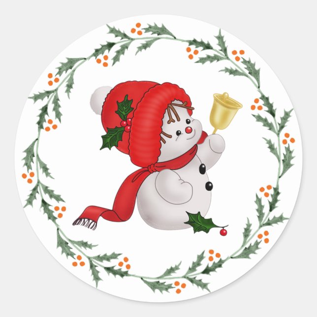 Baby Snowman Classic Round Sticker (Vorderseite)