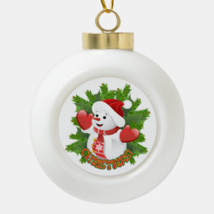 Baby Snowman mit Crystal Snowflakes Ornament