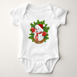 Baby Snowman mit Crystal Snowflakes Ornament Baby Strampler