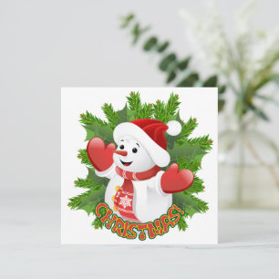 Baby Snowman mit Crystal Snowflakes Ornament Einladung