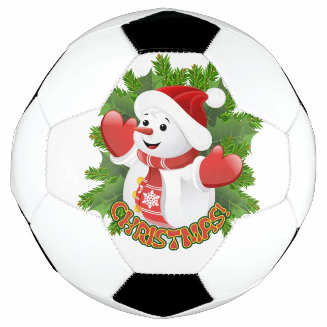 Baby Snowman mit Crystal Snowflakes Ornament Fußball (Vorderseite)