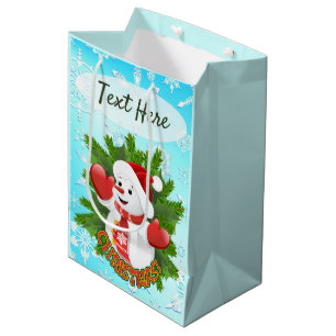 Baby Snowman mit Crystal Snowflakes Ornament Mittlere Geschenktüte