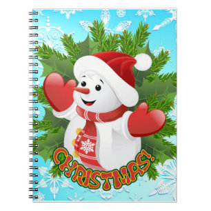 Baby Snowman mit Crystal Snowflakes Ornament Notizblock