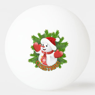 Baby Snowman mit Crystal Snowflakes Ornament Tischtennisball