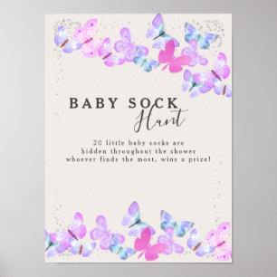 Baby Sock Hunt Butterfly Skies Baby Showspiel Poster