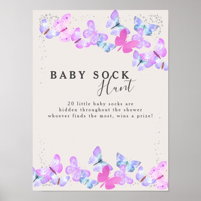 Baby Sock Hunt Butterfly Skies Baby Showspiel Poster (Vorne)