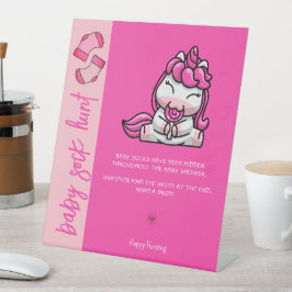 Baby Sock Hunt Pedestal Schild