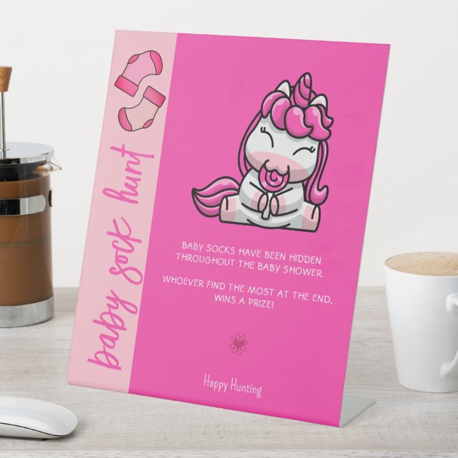 Baby Sock Hunt Pedestal Schild (In Situ)