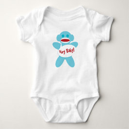 Baby Sock Monkey Bodysuit Shirt BLUE