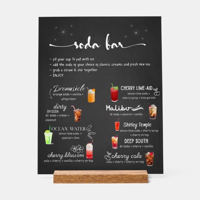 Baby Soda Ready to POP Soda Bar  Acrylschild (Vorderseite)