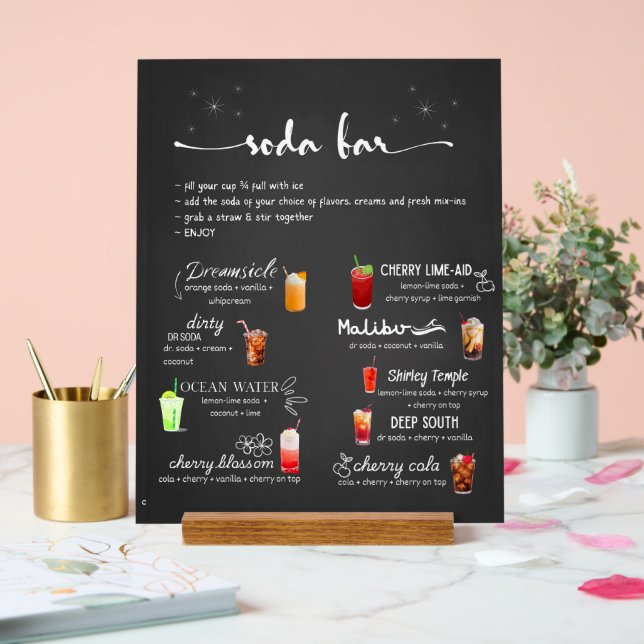 Baby Soda Ready to POP Soda Bar  Acrylschild (Hochzeit)