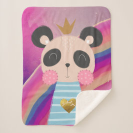 Baby Soft Sherpa Fleece Blanket: King Panda Design Sherpadecke