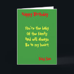 Baby son Birthday Karte<br><div class="desc">Geburtstagskarten mit Hingabe für den Sohn eines Babys</div>