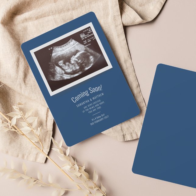 Baby Sonogram kommt bald Schwangerschaftsankündigu (Coming Soon Pregnancy Announcement Sonogram Photo Card)