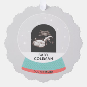 Baby Sonogram Snow Globe Weihnachtskarten Ornament Karte