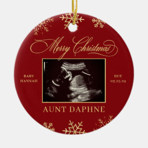 Baby Sonogram Surprise Family Ultrasound Christmas Keramik Ornament
