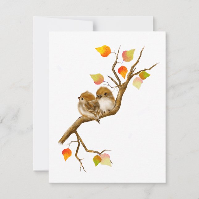 Baby Sparrow Birds Blank Notecards Dankeskarte (Vorderseite)