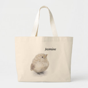 Baby Sparrow Digital Watercolor Jumbo Stoffbeutel
