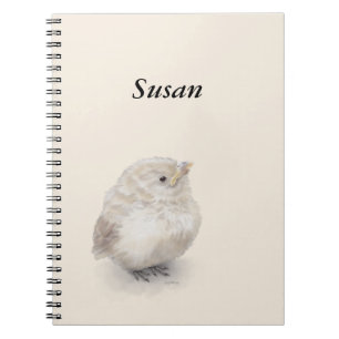 Baby Sparrow Digital Watercolor Notizblock