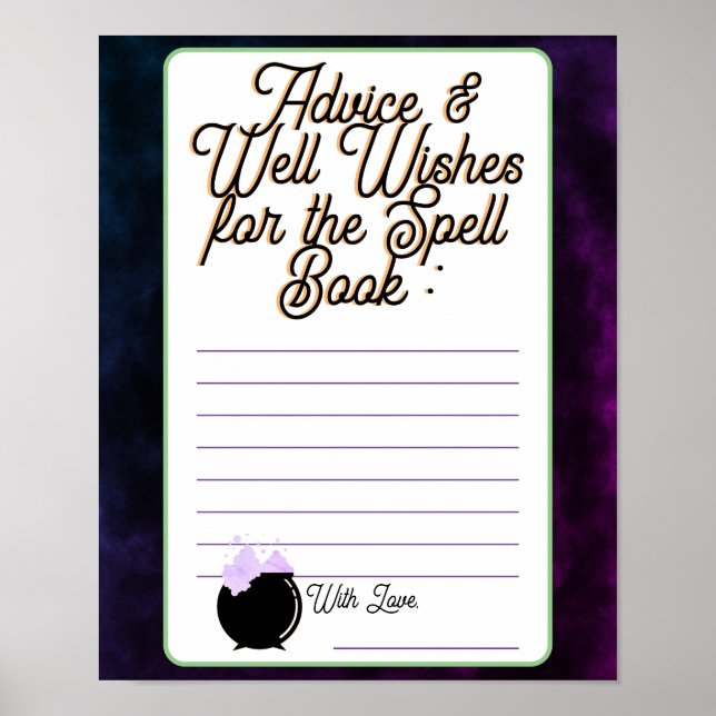 Baby Spell Book Advisor & Well Wains Poster (Vorne)