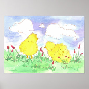 Baby Spring Chicks Kinderzimmer Art Poster