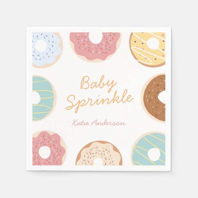 Baby Sprinke Donut Babydusche Serviette (Vorderseite)